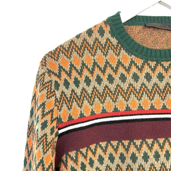 Prada AW/18 Runway Camel Brown Chevron Logo Cashmere Crew-Neck Sweater - Picture 5 of 13